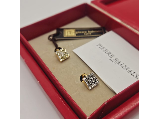 Pierre balmain goldplated oorbellen met steentjes - afbeelding 1 van  7