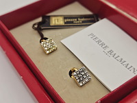Pierre balmain goldplated oorbellen met steentjes - afbeelding 1 van  7