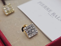 Pierre balmain goldplated oorbellen met steentjes - afbeelding 3 van  7