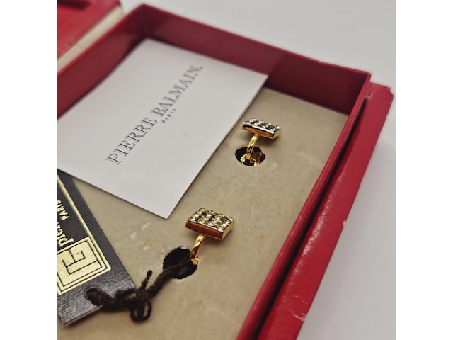 Pierre balmain goldplated oorbellen met steentjes - afbeelding 5 van  7