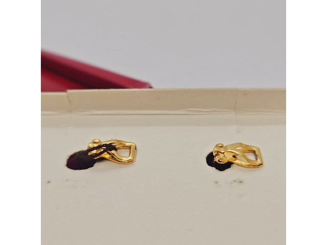 Pierre balmain goldplated oorbellen met steentjes - afbeelding 6 van  7