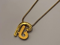 Pierre balmain goldplated ''pb'' pendant collier - afbeelding 2 van  5