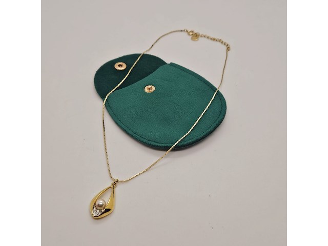 Pierre balmain goldplated pendant collier met parel en steentjes - afbeelding 2 van  5