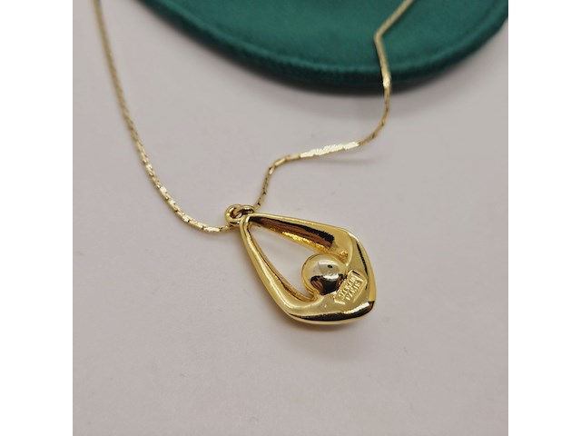Pierre balmain goldplated pendant collier met parel en steentjes - afbeelding 3 van  5