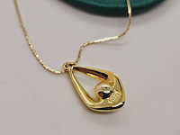 Pierre balmain goldplated pendant collier met parel en steentjes - afbeelding 3 van  5