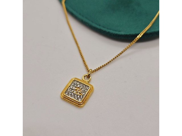 Pierre balmain goldplated pendant collier met steentjes - afbeelding 1 van  5