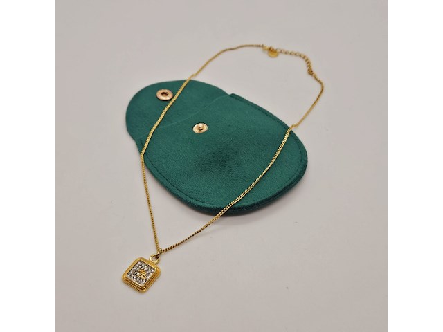 Pierre balmain goldplated pendant collier met steentjes - afbeelding 2 van  5