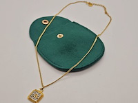 Pierre balmain goldplated pendant collier met steentjes - afbeelding 2 van  5