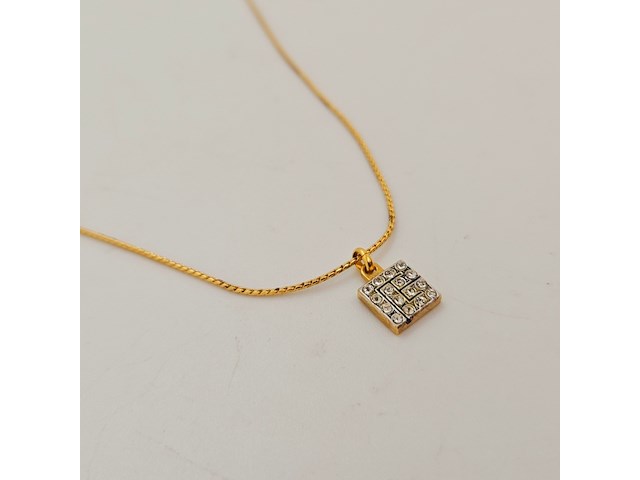 Pierre balmain goldplated pendant collier met steentjes - afbeelding 2 van  8