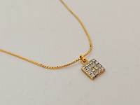 Pierre balmain goldplated pendant collier met steentjes - afbeelding 2 van  8