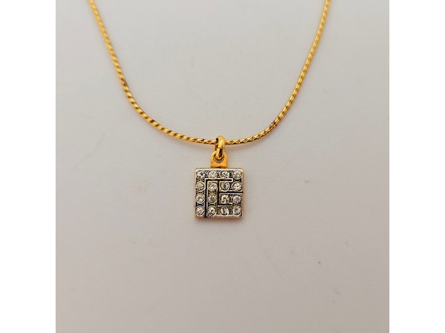 Pierre balmain goldplated pendant collier met steentjes - afbeelding 3 van  8