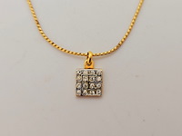 Pierre balmain goldplated pendant collier met steentjes - afbeelding 3 van  8