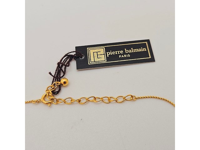 Pierre balmain goldplated pendant collier met steentjes - afbeelding 7 van  8