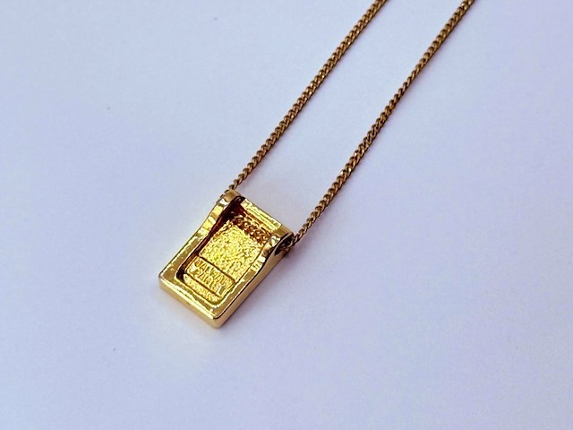 Pierre balmain goldplated pendant collier met steentjes - afbeelding 3 van  7