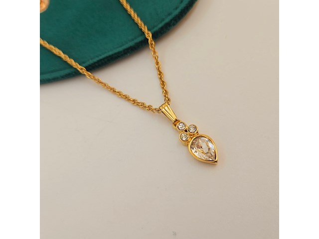 Pierre balmain goldplated pendant collier met zirkonia diamanten - afbeelding 1 van  6