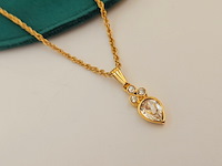 Pierre balmain goldplated pendant collier met zirkonia diamanten