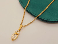 Pierre balmain goldplated pendant collier met zirkonia diamanten - afbeelding 2 van  6