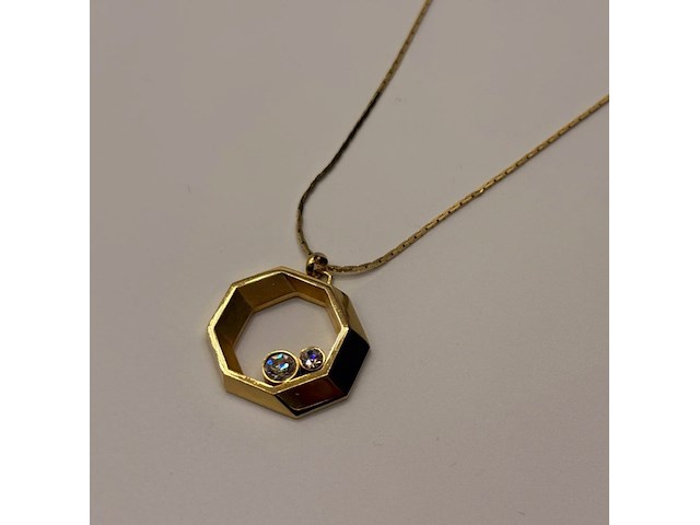 Pierre balmain goldplated pendant collier met zirkonia diamanten - afbeelding 1 van  5