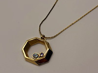 Pierre balmain goldplated pendant collier met zirkonia diamanten