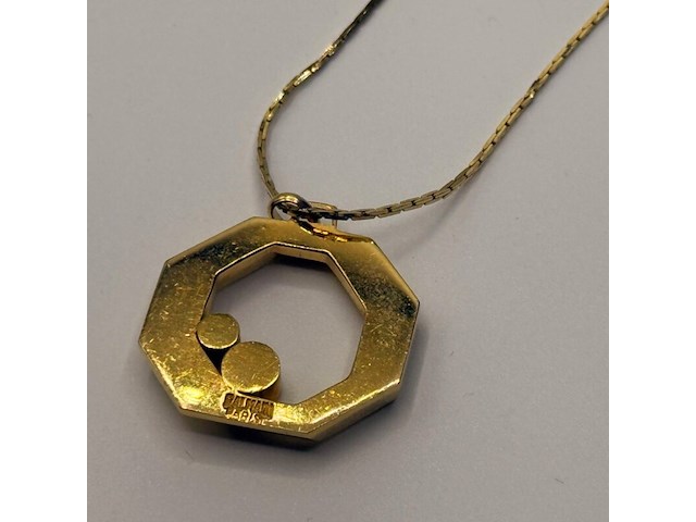 Pierre balmain goldplated pendant collier met zirkonia diamanten - afbeelding 3 van  5