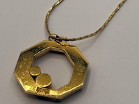 Pierre balmain goldplated pendant collier met zirkonia diamanten - afbeelding 3 van  5
