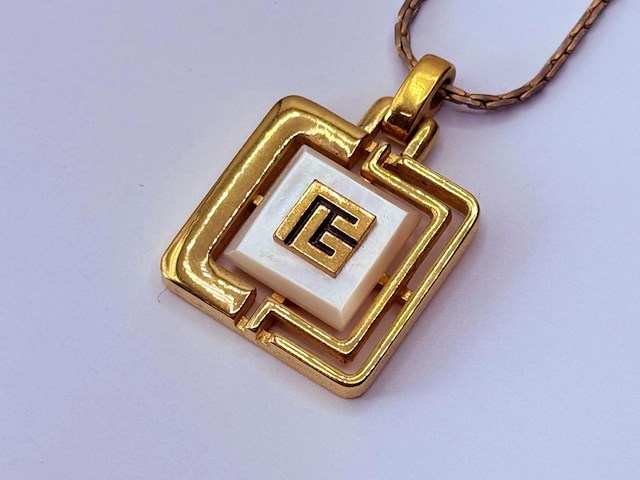 Pierre balmain two tone goldplated pendant collier - afbeelding 2 van  8