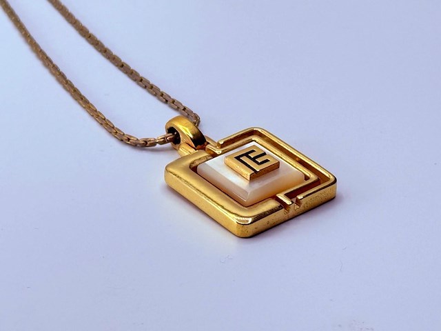Pierre balmain two tone goldplated pendant collier - afbeelding 3 van  8