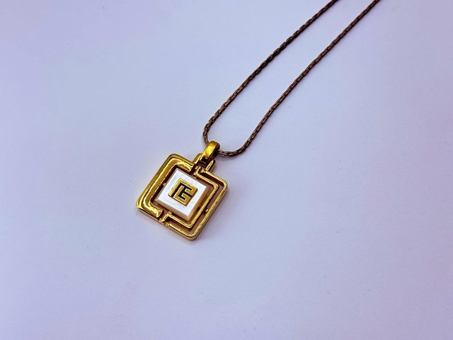 Pierre balmain two tone goldplated pendant collier - afbeelding 5 van  8