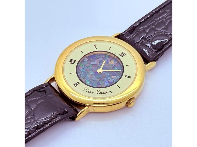 Pierre cardin goldplated dresswatch met abelone/parelmoer wijzerplaat - afbeelding 1 van  6