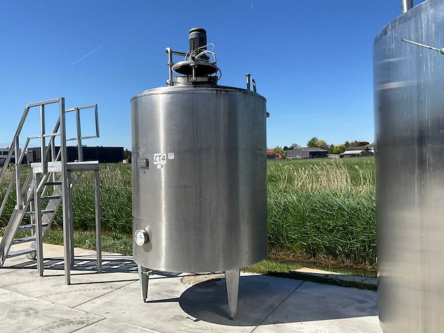 Pierre guerin technologies ct 2000 l roestvrijstalen tank met agitator - afbeelding 3 van  9