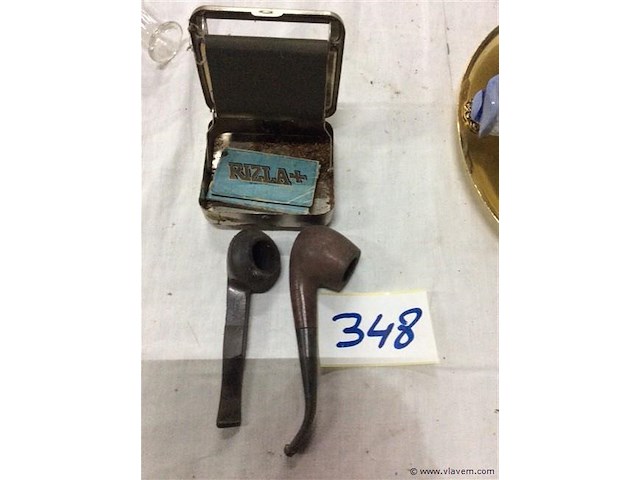 Pijpen + tabaksdoos - afbeelding 1 van  2