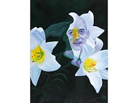 Pim fortuyn met lelies - martin van bree - afbeelding 1 van  1