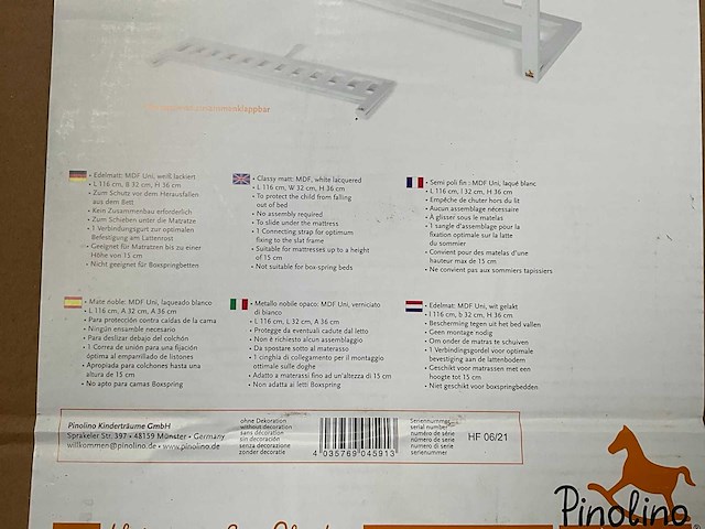 Pinolino - classic - bedrail wit - afbeelding 3 van  3