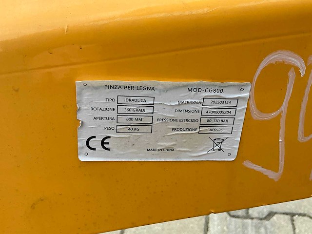 Pinza legna cg-800 houtgrijper / boomgrijper - afbeelding 5 van  15