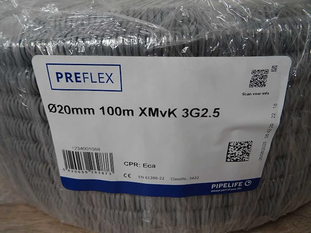 Pipelife - preflex ø20mm xmvk 3g2,5 - flex buis bedraad 100 mtr - afbeelding 2 van  2