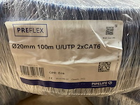 Pipelife u/utp 2xcat6 preflex 20mm rol á 100m voorbedraade flexibele buis - afbeelding 2 van  2