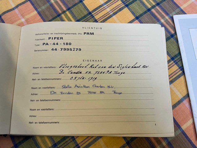 Piper aircraft pa-44 -180 seminole sportvliegtuig airframe - afbeelding 24 van  30