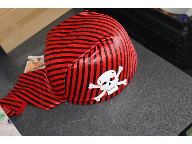 Piraten cap rood 1x in ds 8 - afbeelding 3 van  3