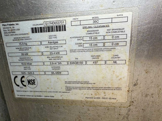 Pitco - 35c - friteuse - afbeelding 5 van  5