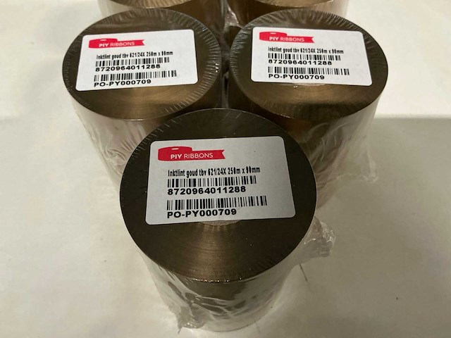 Piy ribbons inktlint goud tbv 621/24x 250m x 90mm (5x) - afbeelding 2 van  2
