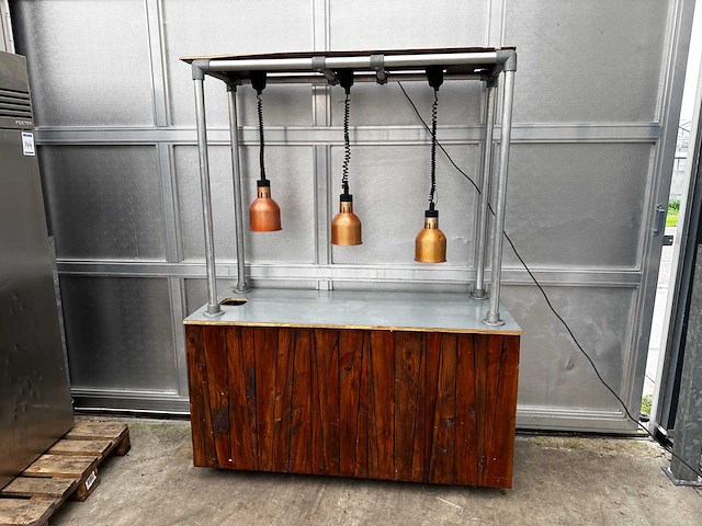 Pizza uitgiftebalie met warmhoudlampen - afbeelding 1 van  2