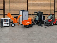 Plaatmaterialen, dakleer, units, machines, gereedschappen en rolcontainers