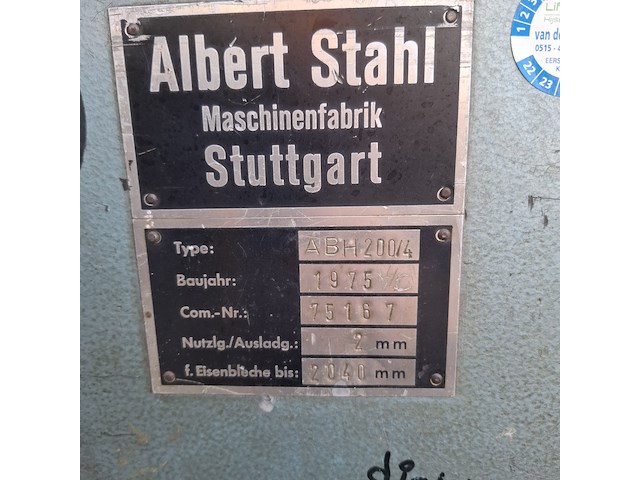 Plaatwerkzetbank, albert stahl, abh2004, 1975 - afbeelding 9 van  17