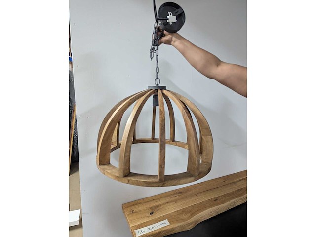 Plafondlamp mangohout - afbeelding 2 van  2