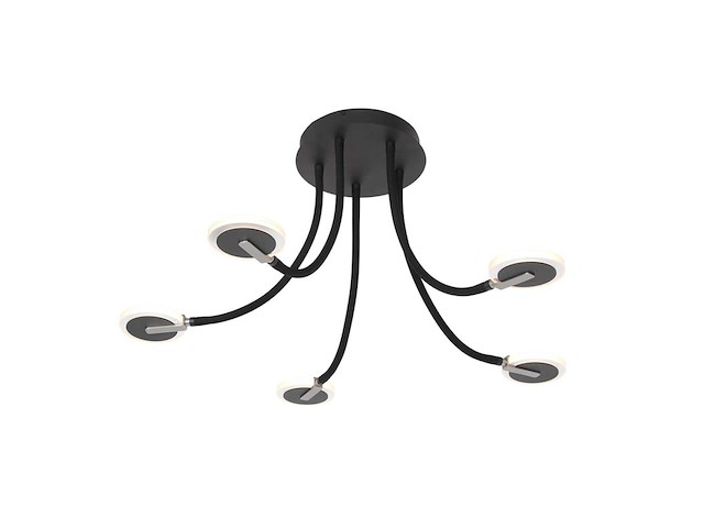 Plafondlamp met glas en led, steinhauer, turound 3375zw, zwart, 2026 - afbeelding 1 van  5