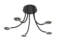 Plafondlamp met glas en led, steinhauer, turound 3375zw, zwart, 2026 - afbeelding 1 van  5