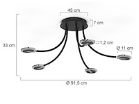 Plafondlamp met glas en led, steinhauer, turound 3375zw, zwart, 2026 - afbeelding 2 van  5
