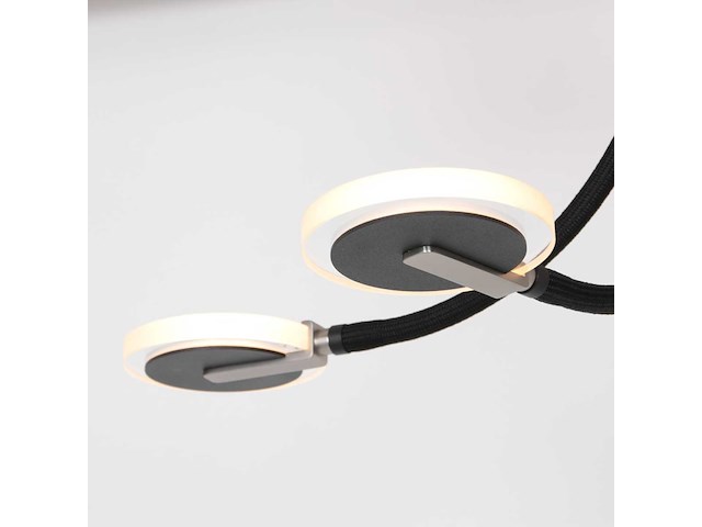 Plafondlamp met glas en led, steinhauer, turound 3375zw, zwart, 2026 - afbeelding 3 van  5