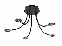 Plafondlamp met glas en led, steinhauer, turound 3375zw, zwart, 2026