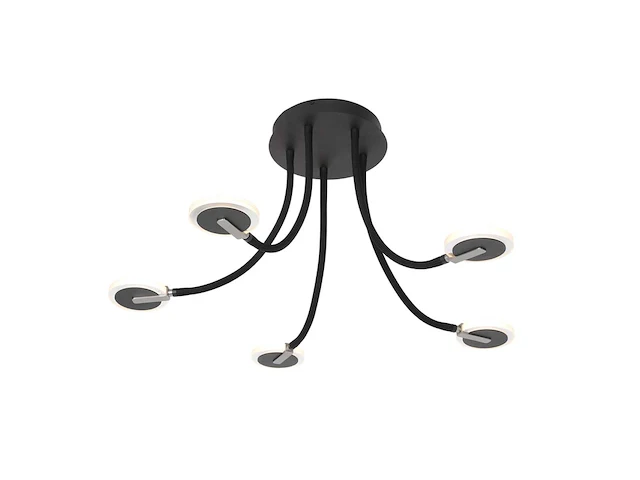 Plafondlamp met glas en led, steinhauer, turound 3375zw, zwart, 2026 - afbeelding 2 van  5